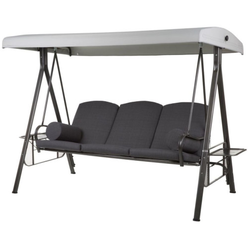 Hojdačka na záhradu pre 3 osoby, nastaviteľná, antracit