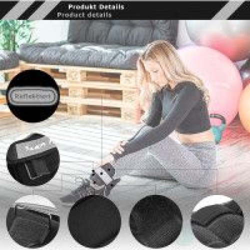 MOVIT Neoprénové reflexné záťažové manžety, 2 x 1 kg, ružové