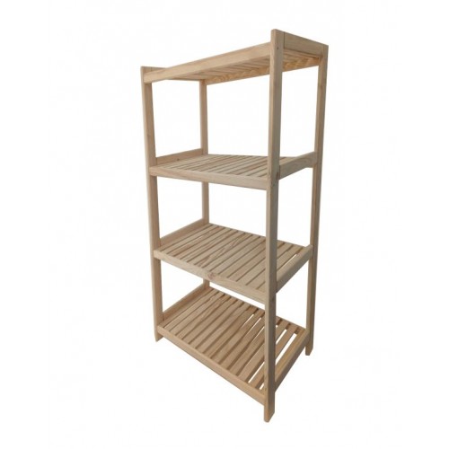 Drevený regál so 4 policami, 133 x 70 x 43 cm