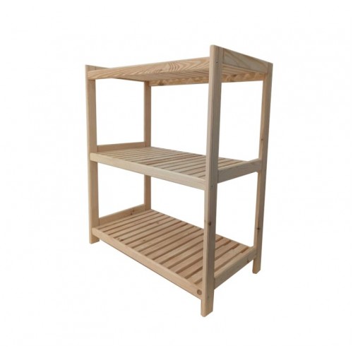 Drevený regál s 3 policami, 93 x 80 x 43 cm