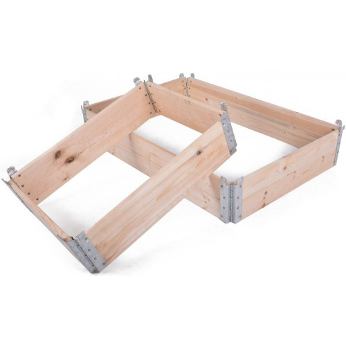 Prírodný skladací záhon z borovice 120x80 cm, stohovateľný,