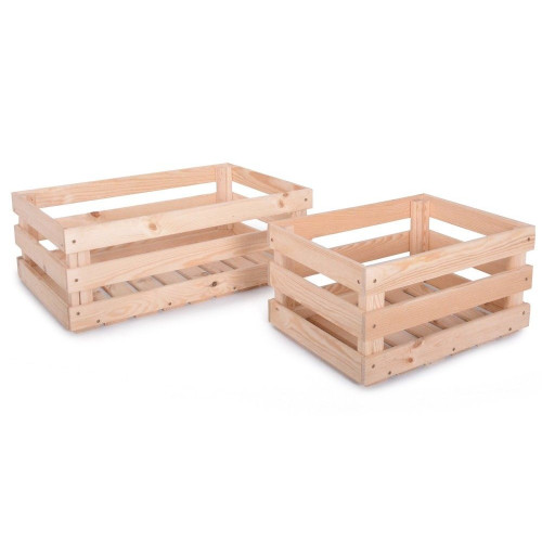 Drevený úložný box 59x39x22 cm prírodný FSC borovica