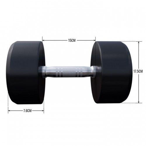 Gorilla Sports Jednoručná činka čierno/biela, 17,5 kg