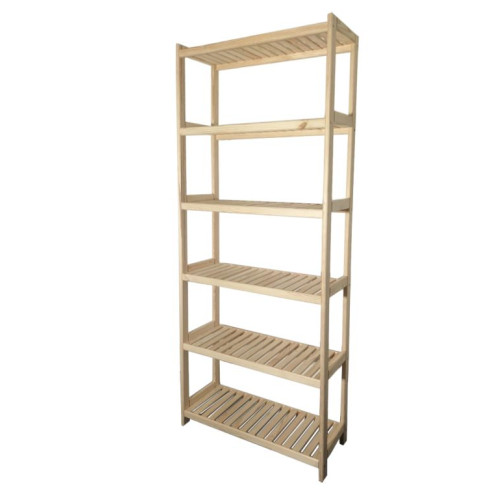 Drevená policová jednotka, 6 políc, 80 x 213 x 43 cm