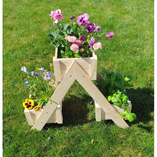 Zostava drevených kvetináčov, 68 x 56 x 24 cm