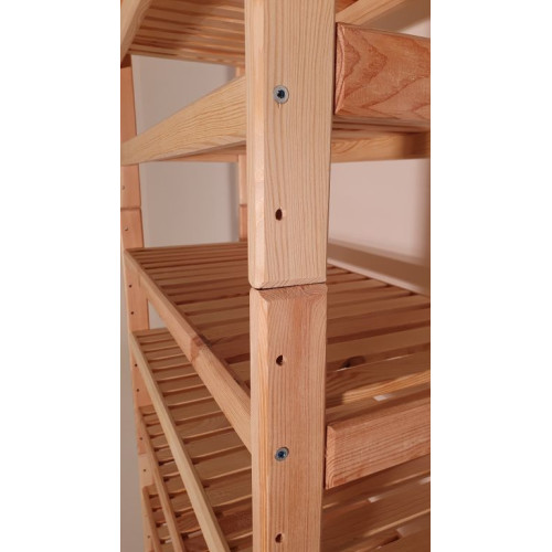 Drevený regál s 3 policami, rozmery 60 × 50 × 33 cm, česká