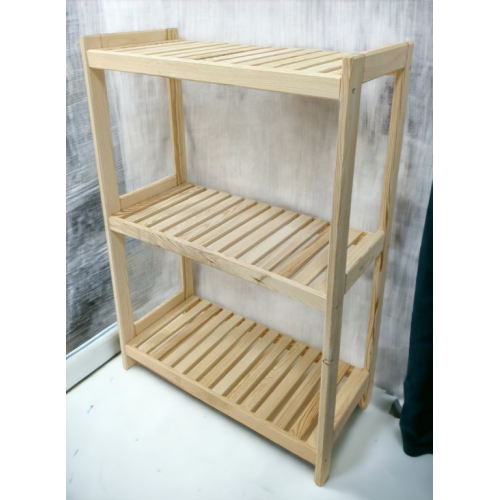 Drevený regál z borovice, 3 police, 93 x 80 x 33 cm, česká