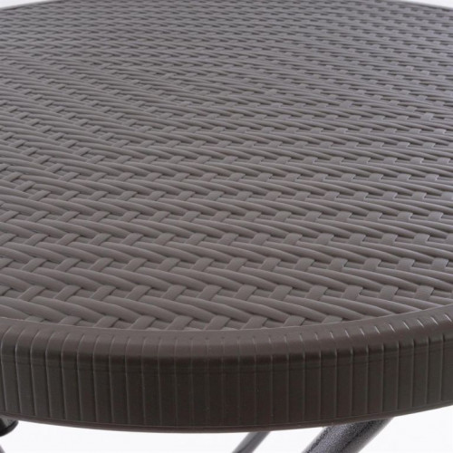 Záhradný barový stolík okrúhly - ratanová optika 110 cm - hnedý