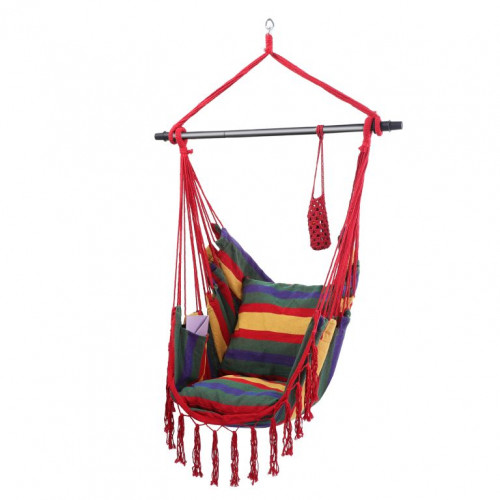 MIADOMODO Závesné hojdacie kreslo, farebné, dovnútra aj von