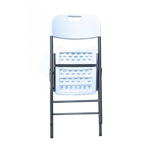 Cateringová skladacia stolička - 87 x 53 x 46 cm, biela