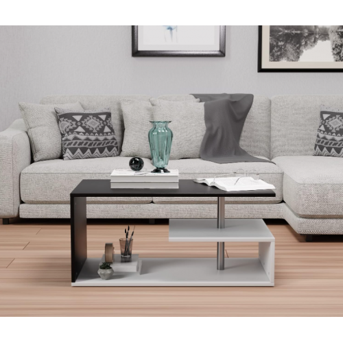 Konferenčný stolík, 90 x 50 x 41 cm, bielo/tmavo sivý Konferenčný stolík, 90 x 50 x 41 cm, bielo/tmavo sivý