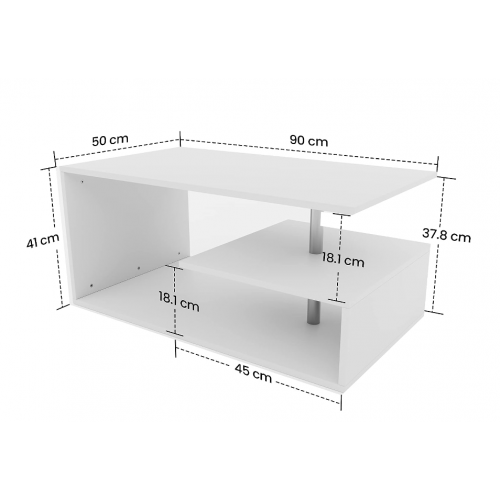 Konferenčný stolík, 90 x 50 x 41 cm, biela Konferenčný stolík, 90 x 50 x 41 cm, biela