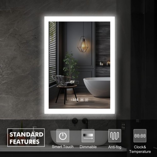 IREDA kúpeľňové zrkadlo s LED osvetlením, 60 x 80 cm