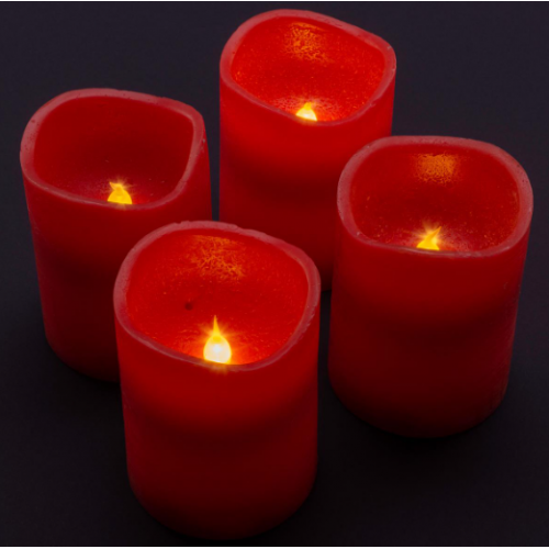 NEXOS Dekoratívna sada 4 adventné LED sviečky, červené NEXOS Dekoratívna sada 4 adventné LED sviečky, červené