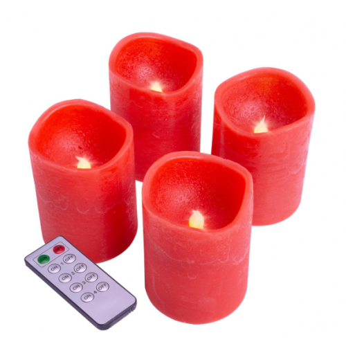 NEXOS Dekoratívna sada  4 adventné LED sviečky, červené