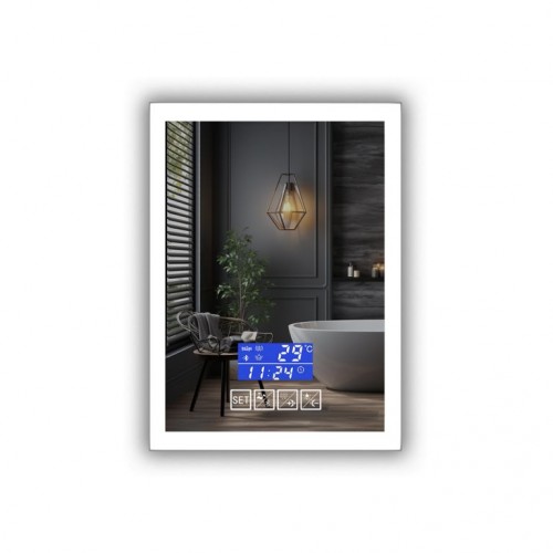 IREDA Kúpeľňové zrkadlo s osvetlením, 60x80cm, reproduktor