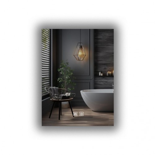 Kúpeľňové zrkadlo s LED, odmlžovaním a stmievaním 70x50 cm