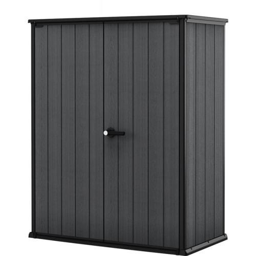 Záhradná skriňa EVOTECH 140x73x170 cm tmavošedá s policami