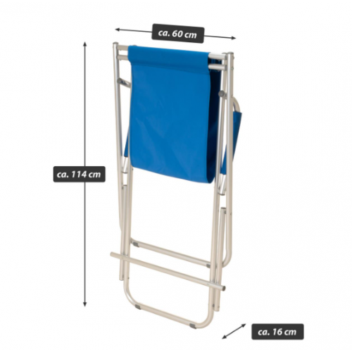 Skladacia stolička, hliníková, modrá