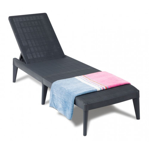 Plastové záhradné lehátko SIROLO, grafitová farba