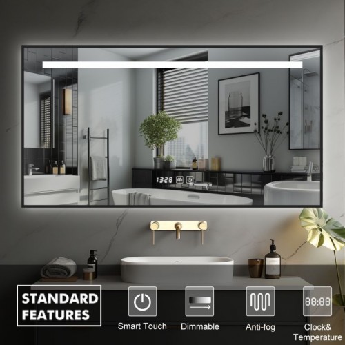 IREDA Kúpeľňové zrkadlo s LED osvetlením, 100 x 75 cm