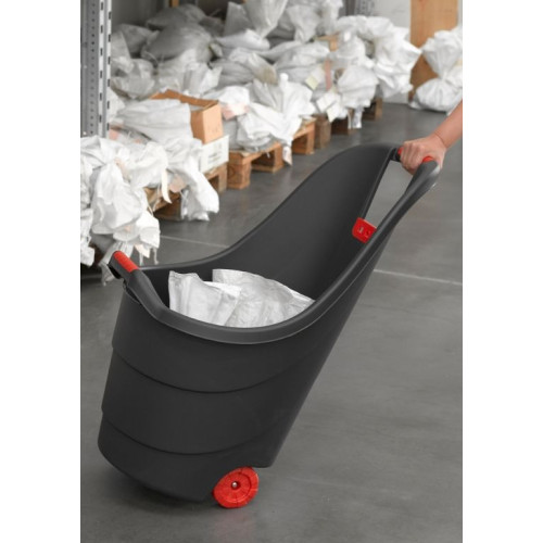 Multifunkčný záhradný vozík 62 l čierny s červenými koliesk