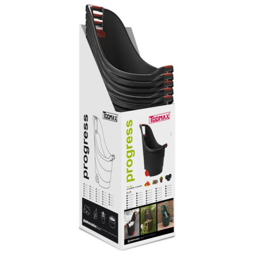 Multifunkčný záhradný vozík 62 l čierny s červenými koliesk