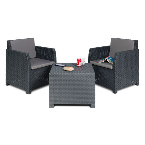 Záhradná plastová súprava DIANA 2 SEATER, grafitová