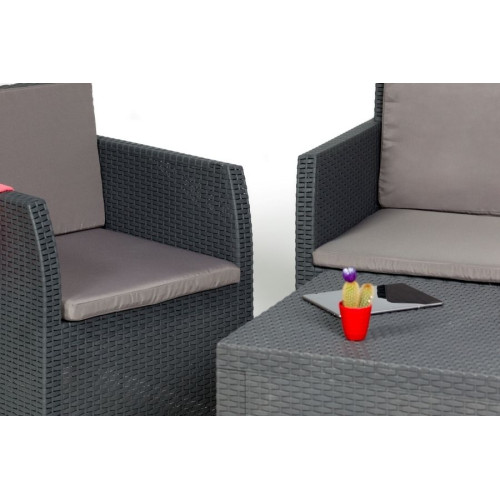 Záhradná plastová súprava DIANA 2 SEATER, grafitová