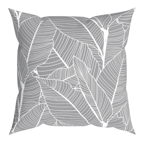 Dekoratívny vankúš VANESSA, sivé listy, 43 x 43 cm