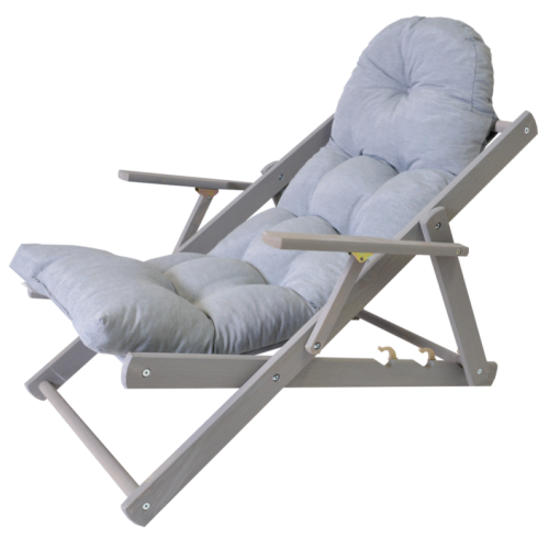 Drevené záhradné lehátko s polohovaním a mäkkým polstrom
