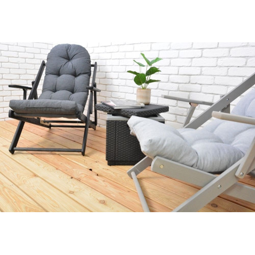 Záhradné polohovacie lehátko BORNEO s molitanovým podsedákom