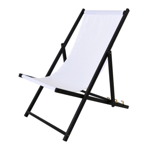 Záhradné skladacie lehátko Bahama čierne/biele, FSC buk