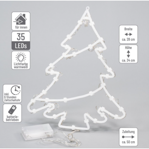Vianočná dekorácia na okno - 35 LED, strom Vianočná dekorácia na okno - 35 LED, strom