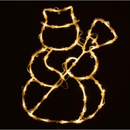 Vianočná dekorácia na okno - 50 LED, snehuliak