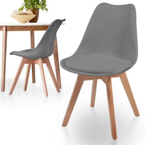 MIADOMODO sada jedálnych stoličiek, sivá, 2 kusy