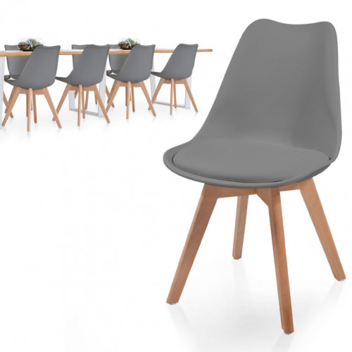 MIADOMODO sada jedálenských stoličiek, šedá, 8 kusov