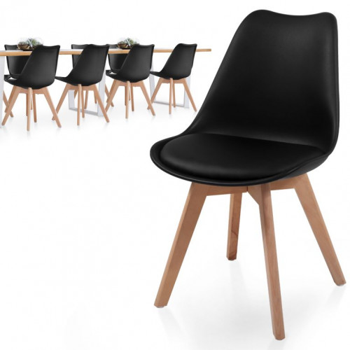 MIADOMODO sada jedálnych stoličiek, čierna, 8 kusov