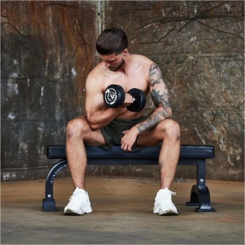 Gorilla Sports Masívna posilňovacia lavica, čierna, 112 x 43 cm