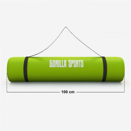 Gorilla Sports Podložka na jogu, 190 x 100 cm, svetlo zelená