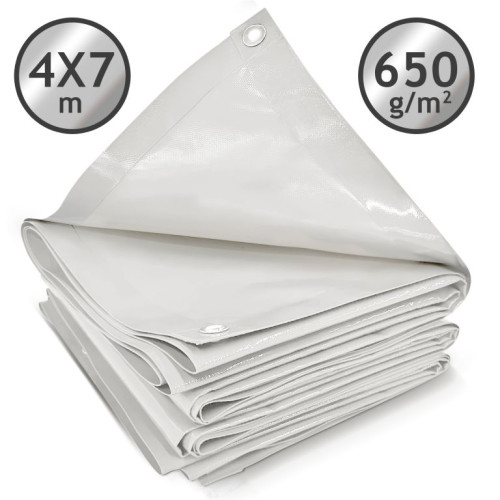JAGO Plachta 650 g/m², hliníková oka, bílá, 4 x 7 m JAGO Plachta 650 g/m², hliníková oka, bílá, 4 x 7 m