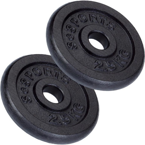 ScSPORTS Liatinové závažie 5 kg, súprava 2x2,5 kg, 30/31 mm