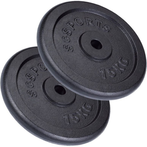 ScSPORTS Sada liatinových diskov 30 kg, 2x15 kg