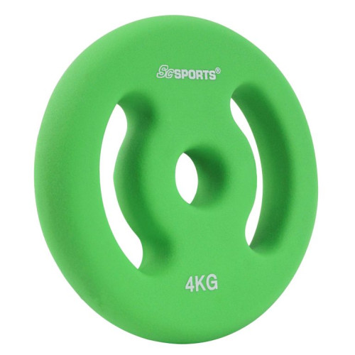 ScSPORTS Neoprénové kotúče 2x4 kg, zelené, 30/31 mm otvor ScSPORTS Neoprénové kotúče 2x4 kg, zelené, 30/31 mm otvor