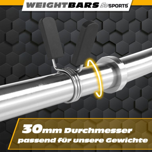 ScSPORTS SZ činka 120 cm, chróm, 30 mm, pružinové uzávěry ScSPORTS SZ činka 120 cm, chróm, 30 mm, pružinové uzávěry
