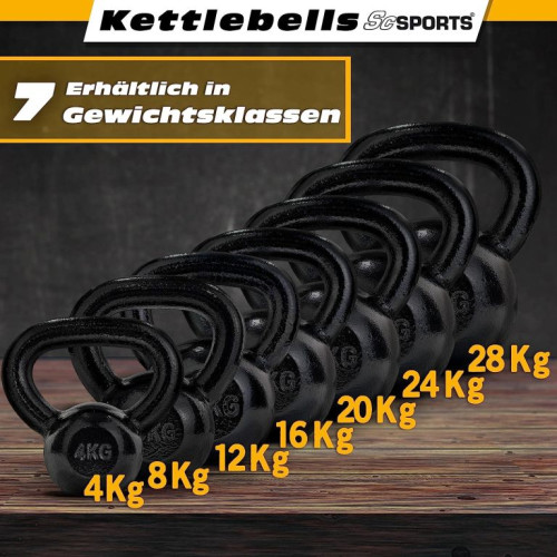 Liatinová kettlebell 8 kg čierna