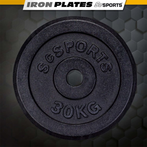 ScSPORTS Liatinový kotúč 30 kg, priemer 30/31 mm, čierny ScSPORTS Liatinový kotúč 30 kg, priemer 30/31 mm, čierny