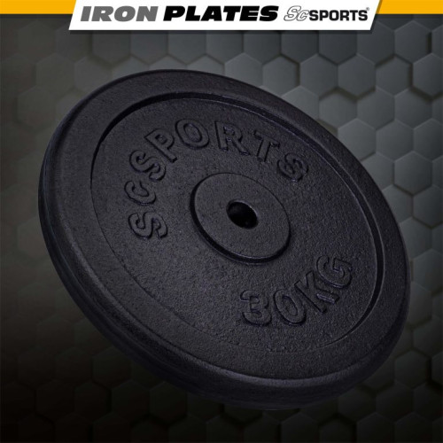 ScSPORTS Liatinový kotúč 30 kg, priemer 30/31 mm, čierny ScSPORTS Liatinový kotúč 30 kg, priemer 30/31 mm, čierny
