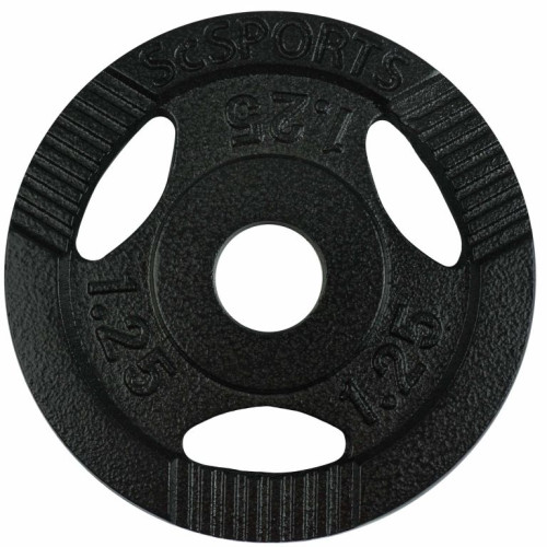 Liatinové závažie 4x1,25 kg s úchytmi, priemer 31 mm, čierne