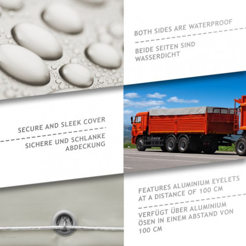 JAGO Plachta 650 g/m², hliníková oka, sivá, 3 x 6 m